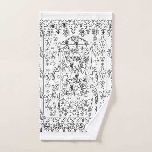 Korte en witte platte lijn 3 stuk bad handdoek (Handdoek)