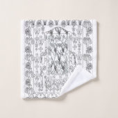 Korte en witte platte lijn 3 stuk bad handdoek (Wasdoekje)