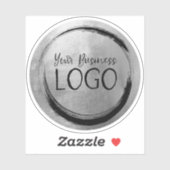Korte Faux Silver Grey Folie Circle Business Logo Sticker (Vel)