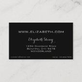 Korte, feestelijke Elegant Diamonds Black White Bu Visitekaartje (Achterkant)