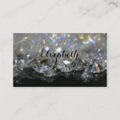 Korte, feestelijke Elegant Diamonds Black White Bu Visitekaartje (Voorkant)