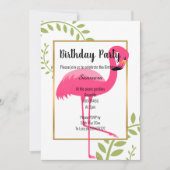 KORTE FLAMINGO BOTANICAL WHITPINK GOLD KAART (Voorkant)