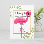 KORTE FLAMINGO BOTANICAL WHITPINK GOLD KAART (Staand voorkant)