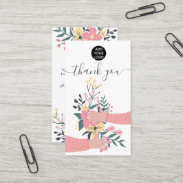 Korte florale wapenschilfers illustratie bedankt visitekaartje