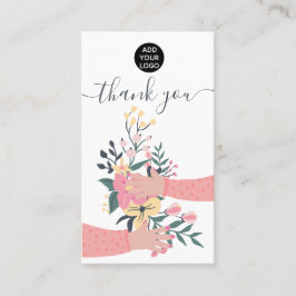 Korte florale wapenschilfers illustratie bedankt visitekaartje