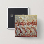 Korte gevel ter ere van Hathor Vierkante Button 5,1 Cm (Voorkant /achterkant)