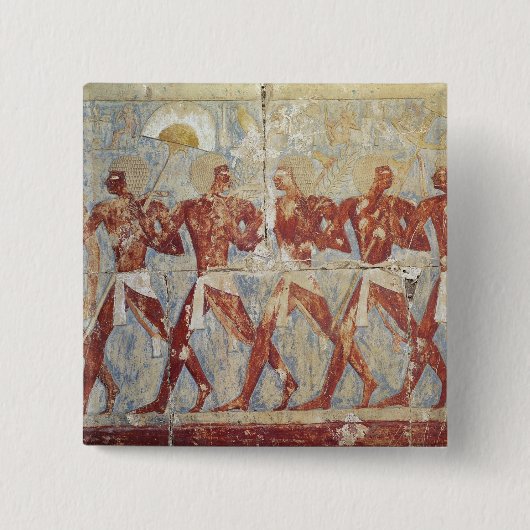 Korte gevel ter ere van Hathor Vierkante Button 5,1 Cm (Voorkant)