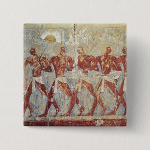 Korte gevel ter ere van Hathor Vierkante Button 5,1 Cm