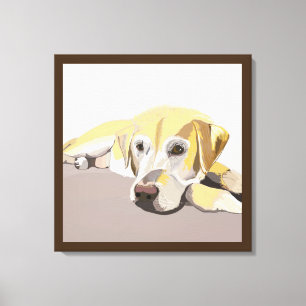 Korte Golden Retriever die neerligt Canvas Afdruk