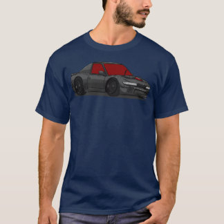 Korte grijze coupé auto familie vrienden t-shirt