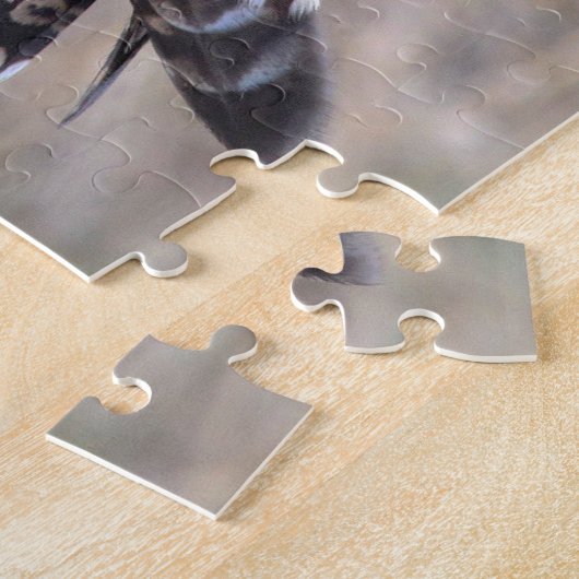 Korte hagel met woeste hengel legpuzzel (Zijkant)