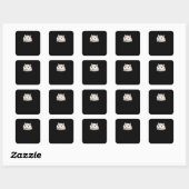 Korte hamster in Birthday Vierkante Sticker (Vel)