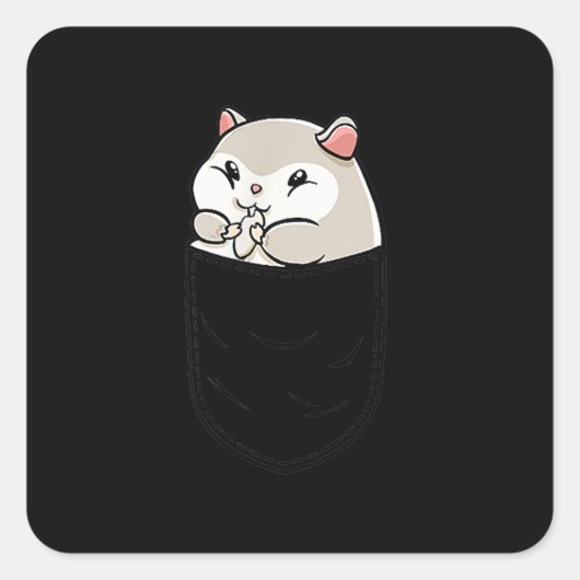 Korte hamster in Birthday Vierkante Sticker (Voorkant)