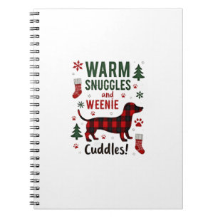 Korte Hond Kerst Pyjama Shirt Schattig Weiner Leli Notitieboek