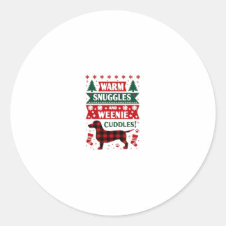 Korte Hond Kerst Pyjama Shirt Schattig Weiner Leli Ronde Sticker