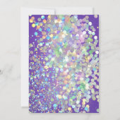 KORTE HOT PAARSE HOLOGRAFISCHE SPOT INVITATIE KAART (Achterkant)