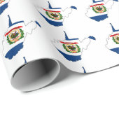 Korte kaart en vlag van de staat West Virginia Cadeaupapier (Rol Hoek)