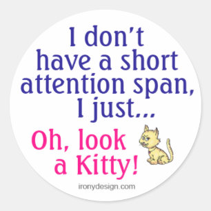 Korte Kat Humor Ronde Sticker