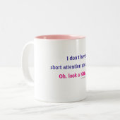 Korte Kat Humor Tweekleurige Koffiemok (Voorkant links)
