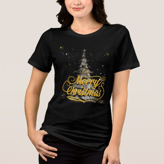 Korte kerstbijschrift & vertaling Tri-Blend shirt (Voorkant)