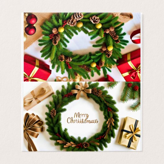 Korte kerstgroeten, wensen & Schattigee berichten Kaart (Buitenkant ongevouwen)