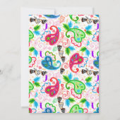 Korte kleurige decoratieve bloemen afgestudeerden kaart (Achterkant)