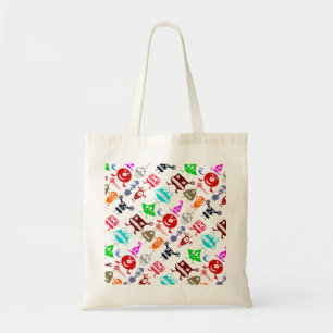 Korte kleurrijke grappige monsters tote bag