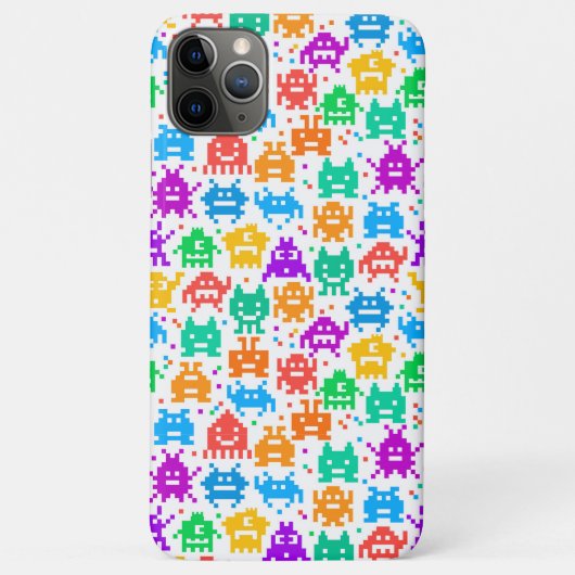 Korte kleurrijke pixelmonsters Case-Mate iPhone case (Achterkant)