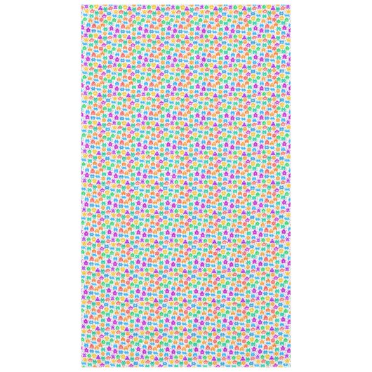 Korte kleurrijke pixelmonsters tafelkleed (Voorkant)