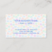 Korte kleurrijke pixelmonsters visitekaartje (Achterkant)