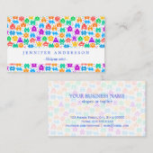 Korte kleurrijke pixelmonsters visitekaartje (Voorkant / Achterkant)