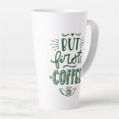 Korte koffieprijsopgave — groene kalligrafie latte mok (Rechterhoek)