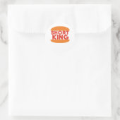 Korte Koning Grappig Minimaal Design Ronde Sticker (Tas)