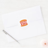 Korte Koning Grappig Minimaal Design Ronde Sticker (Envelop)