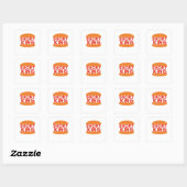 Korte Koning Grappig Minimaal Design Vierkante Sticker (Vel)
