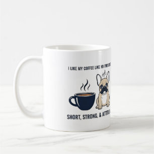 Korte Krachtige Attitude Franse Bulldog Coffee Gra Koffiemok