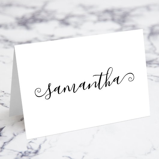 Korte Krolle Swash Handtekening Naam Plaatskaartje Kaart