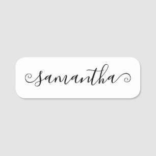 Korte Krullende Swash Handtekening Script Naamplaatje