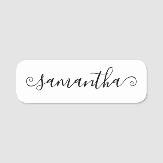 Korte Krullende Swash Handtekening Script Naamplaatje (Voorkant)