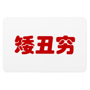 Korte, lelijke 矮 丑 Chinese Hanzi MEME Magneet