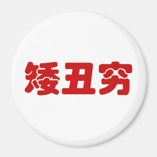 Korte, lelijke 矮 丑 Chinese Hanzi MEME Magneet