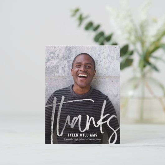 Korte lijnen Modern Afstuderen Dank u Briefkaart (Staand voorkant)