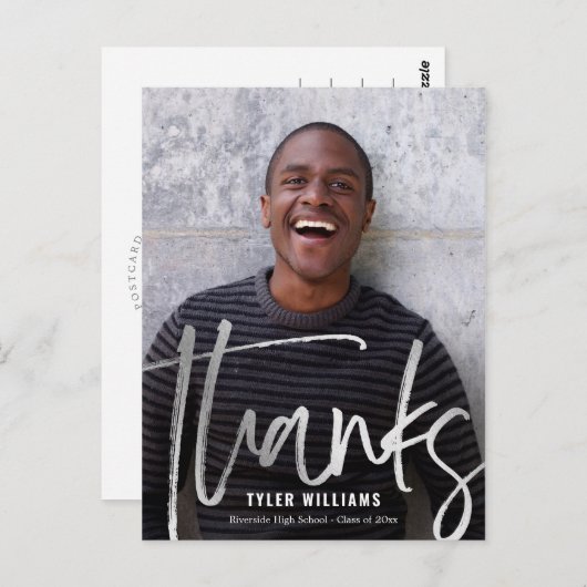 Korte lijnen Modern Afstuderen Dank u Briefkaart (Voorkant / Achterkant)