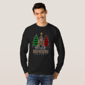 Korte luipaard kerstboompijn rode plank t-shirt (Voorkant volledig)