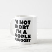 Korte Mensen Nugget Grappige Mok of Reisbeker (Voorkant links)