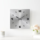 Korte metalen textuur, getallen met schroefkop vierkante klok (Huis)