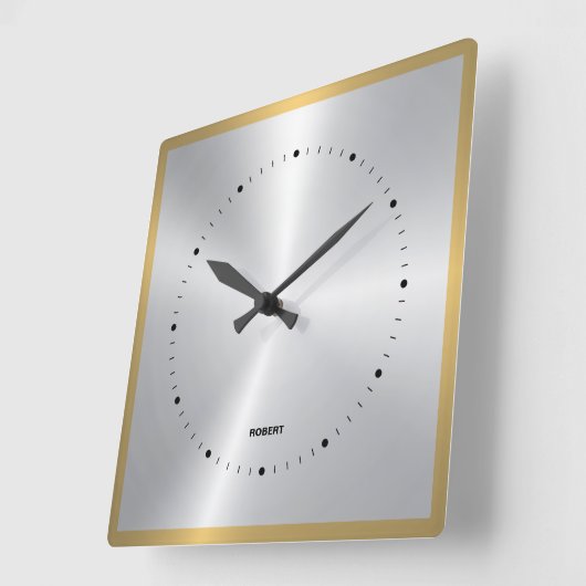 Korte metalen zilver Goud Accent Vierkante Klok (Hoek)