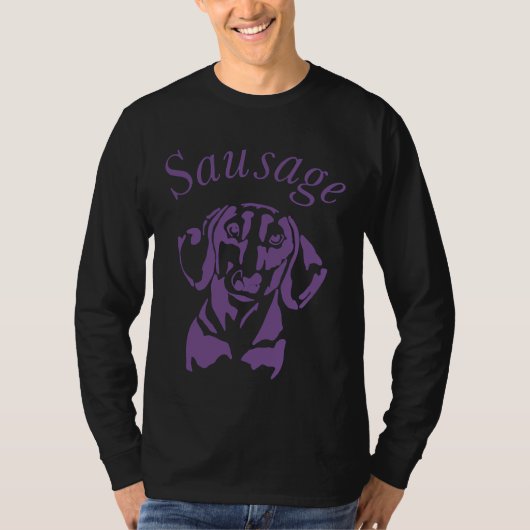 Korte minature Dachshund "sause" T-shirt (Voorkant)