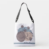 Korte, minimale Floral Crossbody-Canvas tas (Achterkant)