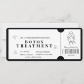 Korte Minimalistische Botox Behandeling Coupon uit Kaart (Voorkant)